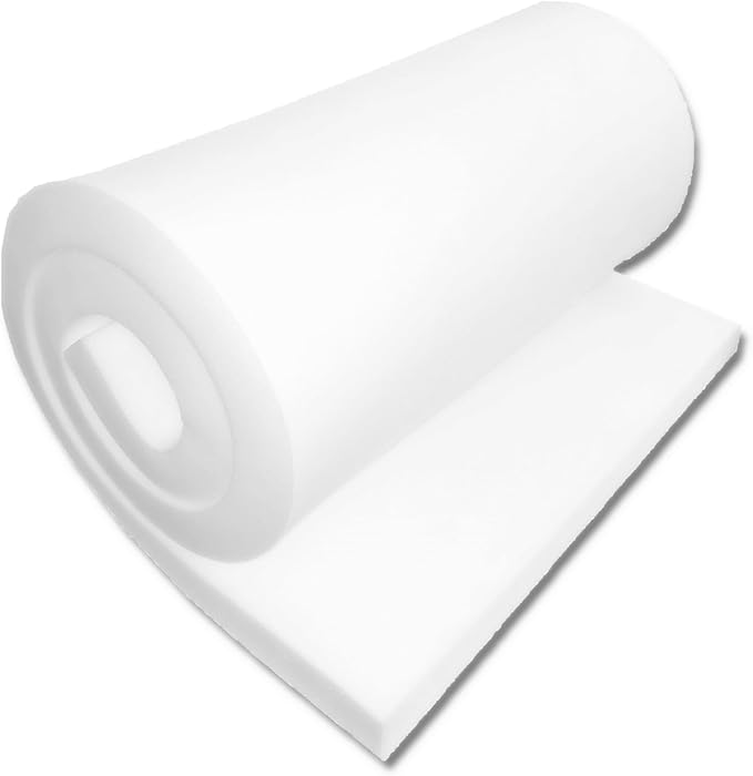 FOAMYFOAM 4Pack High Density 1 inch Thick, 24 inch Wide, 72 inch Long Upholstery Foam, Cushion Replacement