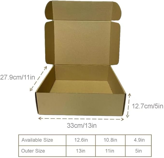 Rong Yang Tong 13x11x5 Inch Set of 18 Pack Brown Corrugated Shipping Boxes - Cardboard Boxes for Mailing, Packing and Literature Mailer Boxes, Small Business Mailing Boxes Bulk