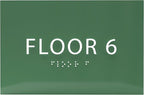 6" X4" Floor 6 Sign - ADA Compliant Tactile Graphics Grade 2 Braille Text | Wall Mount Plastic Directional Assistance, Floor Number Sign for Office, Schools, Hospitals, Apartments
