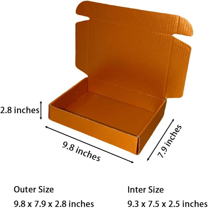 30 Pcs 9.8 x 7.9 x 2.8 inches Shipping Boxes for Small Business Cardboard Corrugated Mailer Boxes for Shipping Packaging Holidays Craft Gifts Giving Products (Copper, 9.8 x 7.9 x 2.8")