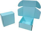 15 Pcs 6 x 6 x 3 inches Corrugated Cardboard Gift Boxes Recyclable Shipping Boxes for Mailing & Holidays, Wedding, Birthday, Gifts Packaging (Sky Blue, 6 x 6 x 3")