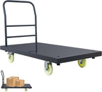 Extra Large Platform Truck Cart, 47 X 24 Dollies Cart, Heavy Duty Push Cart Dollies with 2500 LBS Capacity, Foldable Flat Cart Hand Trucks with 5" Swivel Wheels