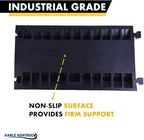 Kable Kontrol Atlas Heavy Duty Cable Protector Ramp - 5 Channel - 1 Pc - 36" Long Black & Yellow - 36,000 Lbs Capacity - Rubber Speed Bump Wire Protector Cord Cover - CP9988