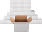 PETAFLOP 8x6x5 Shipping Boxes Set of 25, Small White Cardboard Mailer Box for Packing, Mailing, Business