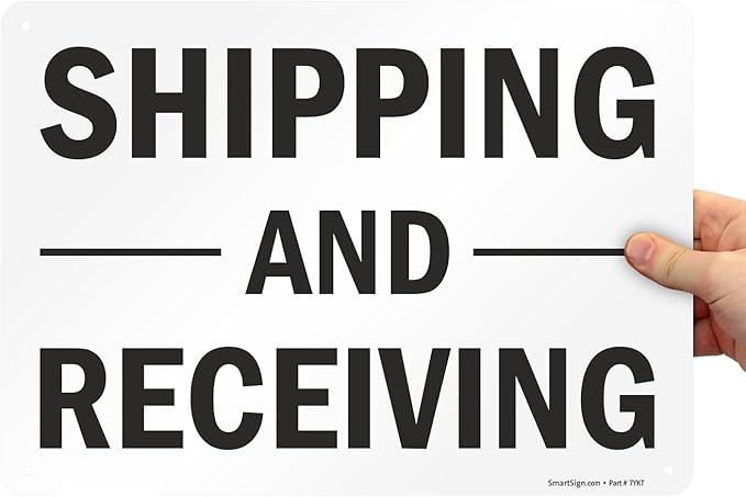 SmartSign-S-5803-AL-14 "Shipping And Receiving" Sign | 10" x 14" Aluminum - Black on White