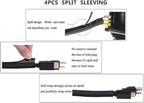 50ft – 1" Split Wire Loom Tubing Cable Sleeve – Braided Cord Protector for Power Cords, Audio Video Cables, USB, Automotive Wiring – Pet Chew Resistant, Flexible Wire Organizer – Black