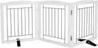 Dog Fence Indoor - 3-Panel Freestanding Dog Gate for Doorways, Hallways, House or Stairs -60x24-Inch Retractable Foldable Expandable Wood Pet by SFJC (White) ﻿