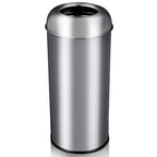65L/17 Gallon Tall Commercial Trash Can, Large Capacity Brushed Stainless Steel Trash Bin with Open Top, Commercial Grade Heavy Gauge for Home, Office, Restaurant