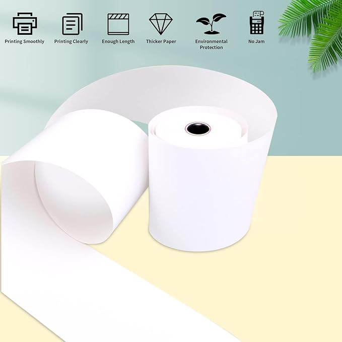 Jayard 2-1/4inch*50ft Thermal Paper Rolls For Credit Card - Cash Register Rolls - Premium Register Tape Pos Thermal Printer Paper (10 Rolls) Jayard-TP