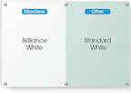 MaxGear Glass White Board 60x40 Inches Brilliance White Magnetic Dry Erase Board Wall Mounted Whiteboard, Large Frameless Whiteboard with 1 Eraser,3 Markers and 6 Magnets for Office, School, Home