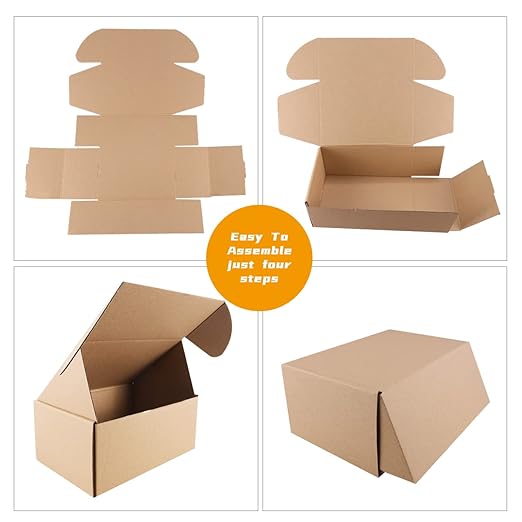 Shipping Boxes, 12''x9''x4'' Which is Anti-Impact Come with Exquisite Sealing Label.Suitable E-Commerce Packaging, Shipping Packaging.