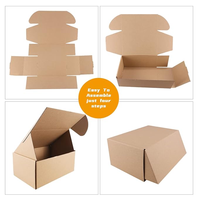 Shipping Boxes, 8"x6"x4 Which is Anti-Impact Come with Exquisite Sealing Label.Suitable E-Commerce Packaging, Shipping Packaging.