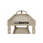 Rubbermaid Commercial Products BRUTE Heavy Duty 2-Shelf Utility/Service Cart, Medium, Lipped Shelves, Ergonomic Handle, 500 lbs. Capacity, Beige, for Warehouse/Garage/Cleaning/Maintenance