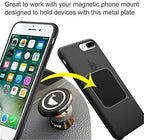 SALEX Replacement Metal Plates Set for Magnetic Car Phone Holder, Wall & Air Vent Mount, Cases, Magnets. Kit of 8 Black Rectangular Iron Discs Without Holes. 3M Adhesive Backing. Steel Sheets, 8 Pack.