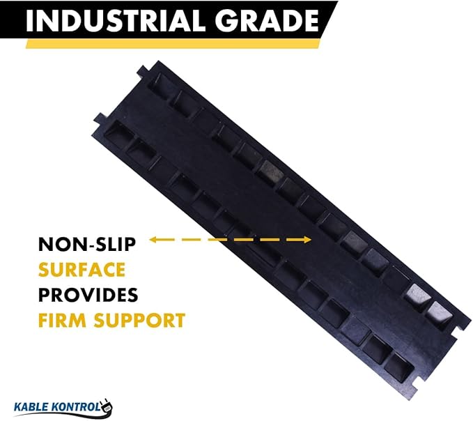 Kable Kontrol Atlas Heavy Duty Cable Protector Ramp - 2 Channel Bulk Wholesale Pallet - 80 Pcs - 40” Long Black & Yellow - 24,000 Lbs Capacity - Rubber Speed Bump Wire Protector Cord Cover - CP9987