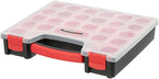 INTERTOOL Hardware Organizer with 13 Removable Bins - Small Parts Storage Tool Box for Nuts, Bolts, Screws, Nails - Portable Handle Transparent Lid with Locks BX08-4031