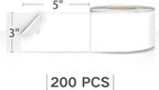 Rectangle Labels Sticker 3×5 Inch Vinyl Floor Stickers Color Coding Name Tags Roll Removable 200 PCS, White