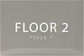 6" X4" Floor 2 Sign - ADA Compliant Tactile Graphics Grade 2 Braille Text | Wall Mount Plastic Directional Assistance, Floor Number Sign for Office, Schools, Hospitals, Apartments