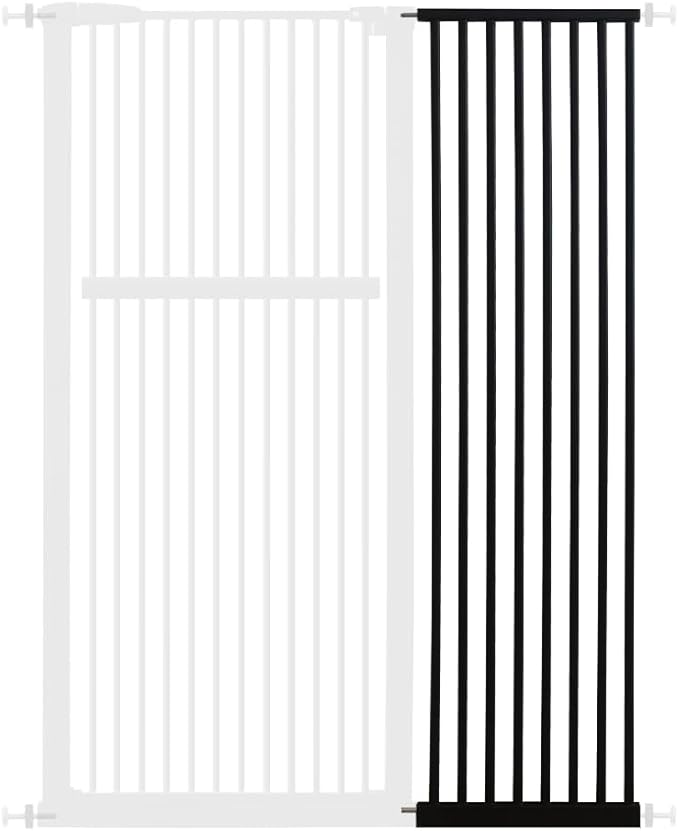 Lumizone Extra Tall Pet Gate 55.12" High Pressure Mounted 16.73" Wide Extension kit 1.37" Gap (16.73" W, Black)