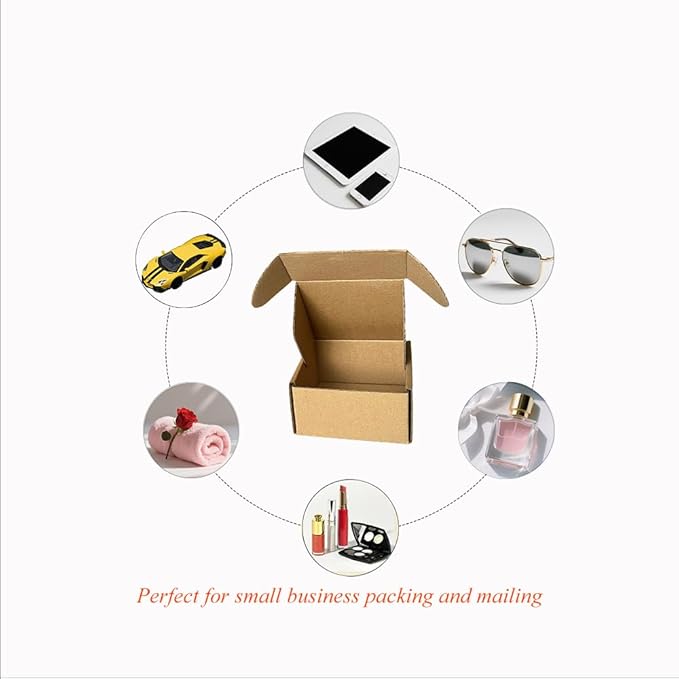 Shipping Boxes Corrugated Cardboard Mailer Boxes Literature Mailer for Packaging Small Business Craft Gifts Giving Products (Brown, 4x4x2)