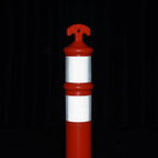 Traffic Delineator Post Cones with Heavy-Duty Octagonal Rubber Base, Channelizer Post Kit for Road Construction Work, Traffic Guidance, Garage Parking, Crowd Control (3, 45")