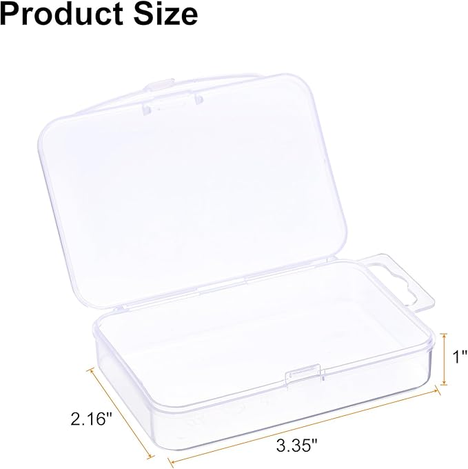 HARFINGTON 2pcs Component Storage Box 3.35" PP Electronic Organizer Box with Cover Hardware Containers Tools Boxes for Small Accessories
