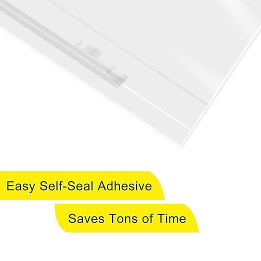 iMailer - 100 Count - 18" x 24" Clear Plastic Poly Bags with Suffocation Warning Self Seal 1.6 Mil for Clothing, T-Shirts, Pants-Resealable Adhesive,Not Strong
