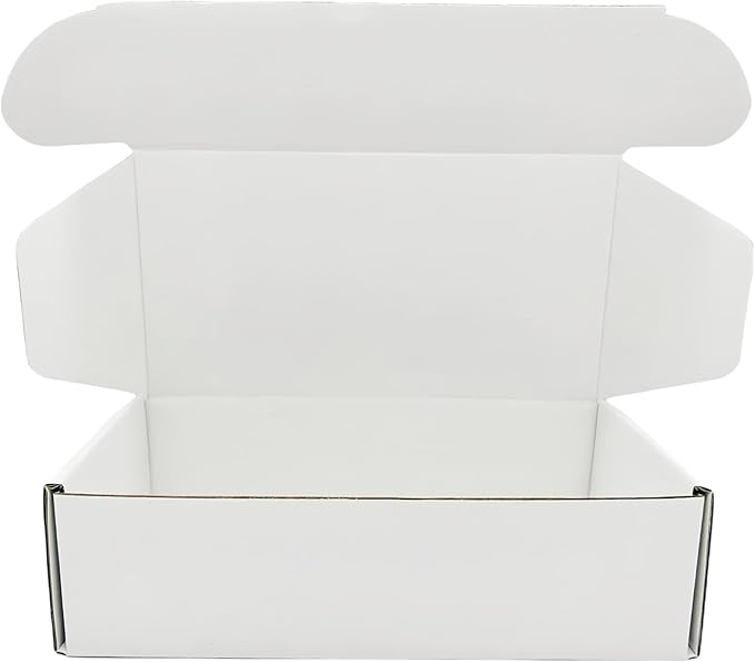 7x5x2 inch Small White Mailers Boxes Recyclable Corrugated Gift Box for Packaging Shipping Set of 10