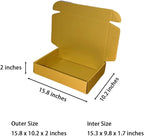 20 Pcs 15.8 x 10.2 x 2 inches Shipping Boxes for Small Business Cardboard Corrugated Mailer Boxes for Shipping Packaging Holidays Craft Gifts Giving Products (Gold, 15.8 x 10.2 x 2")