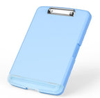 Rimilak Plastic Clipboard with Storage, 8.5 x 11 High Capacity Folio Nursing Case with Pen Holder, Size 14.2 x 9.6 x 1.2″ Folder Side-Opening for Classroom, Teacher, Student, Smooth Writing, Blue