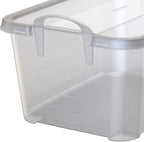 Life Story 6 Pack Light Duty Stackable Storage Bin, 55 Quart Home Organizer, Versatile Lightweight Locking Bins with Carrying Handles, Clear