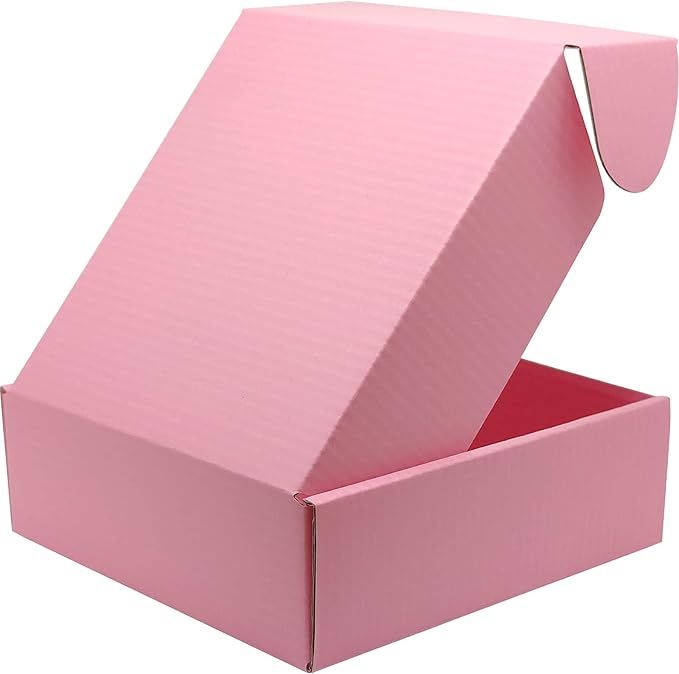 Small Pink Shipping Boxes for Small Business Pack of 25-6x6x2 inches Cardboard Corrugated Mailer Boxes for Shipping Packaging Craft Gifts Giving Products