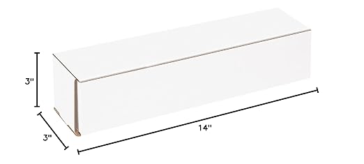 Box USA BM1433 14"L x 3"W x 3"H, White (Pack of 50)