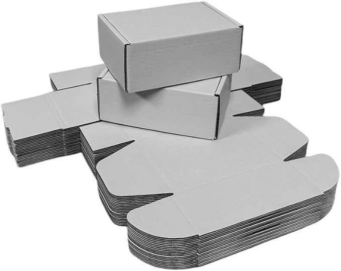 50 Pcs 4.3 x 3.1 x 2 inches Mini Size Corrugated Cardboard Gift Boxes Recyclable Shipping Boxes for Packing Jewelry Ornament Gift Craft Packaging Supplier (Gray, 4.3 x 3.1 x 2")
