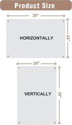 Mifuro Magnetic Glass Whiteboard，36"x24" Wall Mounted Frameless Dry Erase Board for Office, Home & School Ultra White