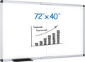 VIZ-PRO Magnetic Dry Erase Board, 72 X 40 Inches, Foldable Wall-Mounted Whiteboard with Silver Aluminum Frame & Marker Tray for School Office and Home