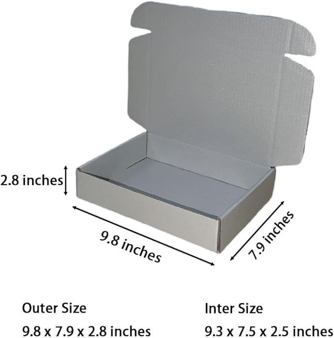 30 Pcs 9.8 x 7.9 x 2.8 inches Shipping Boxes for Small Business Cardboard Corrugated Mailer Boxes for Shipping Packaging Holidays Craft Gifts Giving Products (Silver, 9.8 x 7.9 x 2.8")