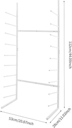Wall Mount Art Print Blueprint Holder, 9-Tier Blueprint Holder, 20.87'' x 11.02'' x 44.09'' Blueprint Storage Rack for Working with Blueprints and Rolled Documents (White)