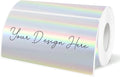 2x4 Inch Holographic Thermal Labels, Silver Direct Thermal Stickers Label, Self-Adhesive Glitter Thermals Printer Sticker Labels, Perforation Line Design- 200Pcs/ 1 Roll