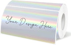2x4 Inch Holographic Thermal Labels, Silver Direct Thermal Stickers Label, Self-Adhesive Glitter Thermals Printer Sticker Labels, Perforation Line Design- 200Pcs/ 1 Roll