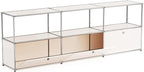 Modern Storage Cabinet Versatile Free-Standing Organizer for Home, Office, Garage, Gym, Kitchen, Furniture Decoration (G-15 D x 90" W x 29" H, White)