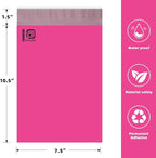 POLYSELLS 1000 pcs 7.5x10.5 Inches Pink Poly Mailers Shipping Envelopes, Strong Adhesive Sealing, Waterproof, and Tear-resistant Postal Mailing Bags for Clothing, Books, and Accessories