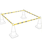 RoadHero 4 Pack 4 FT to 6.9 FT Retractable Cone Bar, Expandable Traffic Cone Bars for Parking Lots, Extendable Barricade for Road Construction, Black and Yellow, Cone Not Included