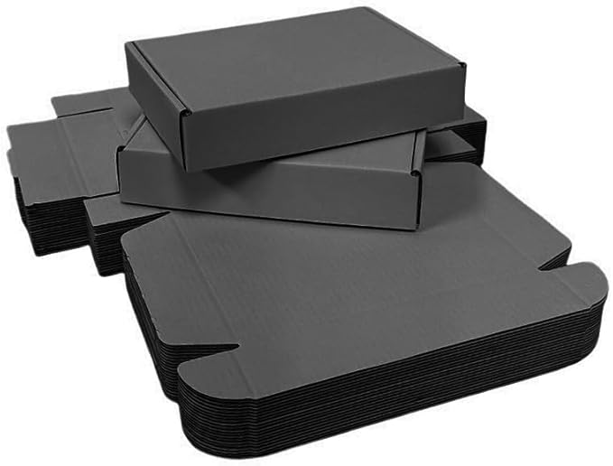 50 Pcs Mini Size Shipping Boxes for Small Business Cardboard Corrugated Mailer Boxes for Shipping Packaging Holidays Craft Gifts Giving Products (Dark Gray, 4.1 x 3 x 1.2")