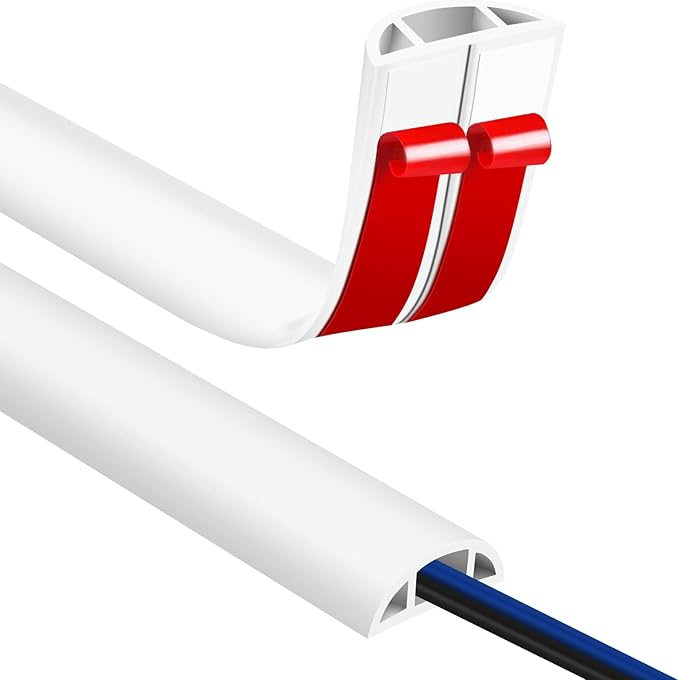 Floor Cord Covers for Wires 3.3FT Cable Hider Wire Cover Self Adhesive Cord Hider Floor for Offices, Homes, Workshops, Warehouses Cable Cavity 0.39" W x 0.27" H