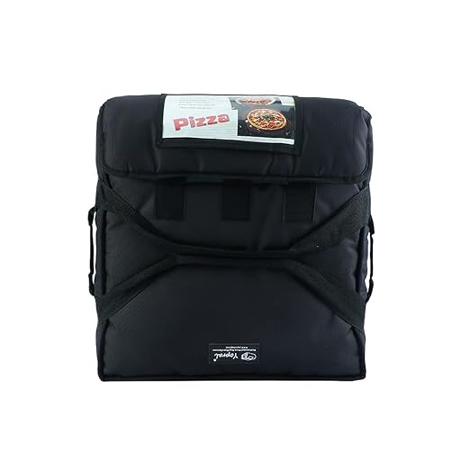 Insulated Food Delivery Bag Pizza Delivery Bags Professional Pizza Warmer Carrier Bags Moisture Free for Three 16" Pizza (PB03-0016-Black)