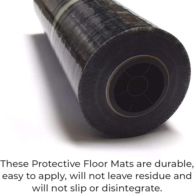 HI-TECH Clear Adhesive Car Carpet Protector Film Roll – 24" x 300' – 6mil Disposable Sticky Floor Mat Cover – Perforated Sheets – Auto Detailing, Service, Personal Use