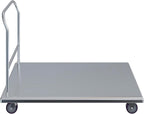 AmGood Stainless Steel Platform Cart. 24 in. Wide x 48 in. Long x 32 in. High. Push Dolly Flatbed Cart with Handle.
