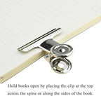HAHIYO 2inch Silver Bulldog Clips Metal File Hinge Binder Clips Clamps Save Space Strong Spring Jaws Rock Solid Grip Book Lay Flat Deburred Edge for Hang Photos Wall Grid Dog Food 13PCS