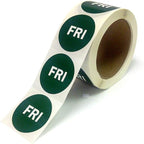 NextDayLabels - 2" Round Green, Self-Adhesive Labels, Day of The Week Color Coding Labels, 500 Per Roll (Fri)